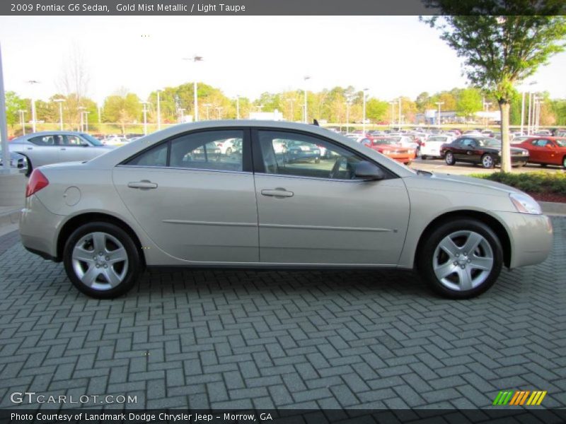 Gold Mist Metallic / Light Taupe 2009 Pontiac G6 Sedan