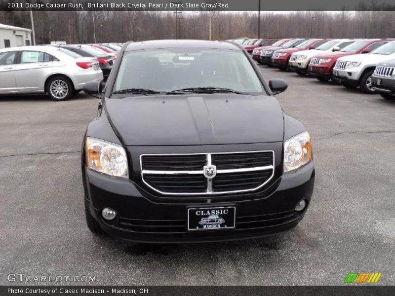 Brilliant Black Crystal Pearl / Dark Slate Gray/Red 2011 Dodge Caliber Rush