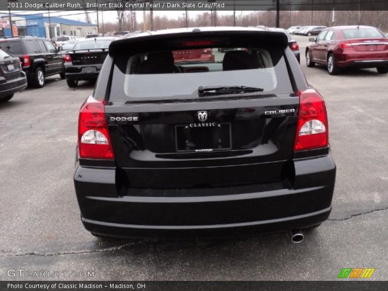 Brilliant Black Crystal Pearl / Dark Slate Gray/Red 2011 Dodge Caliber Rush
