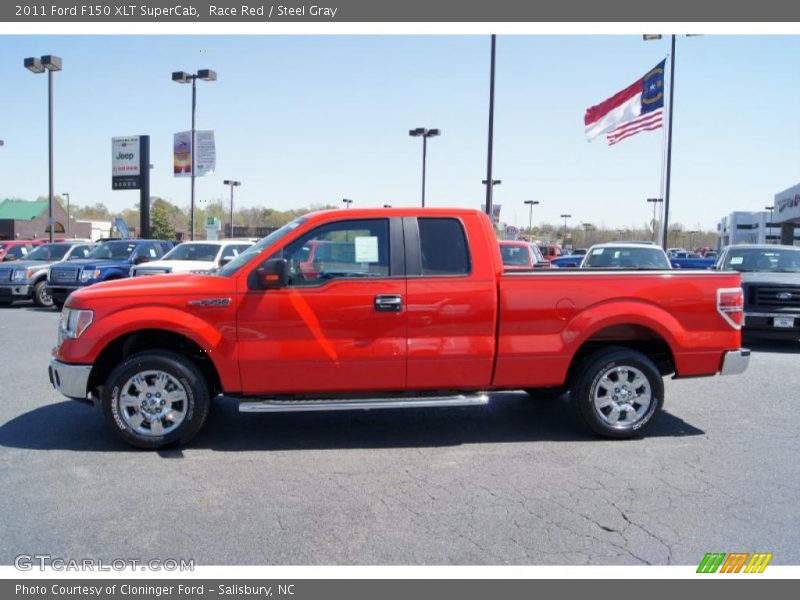 Race Red / Steel Gray 2011 Ford F150 XLT SuperCab