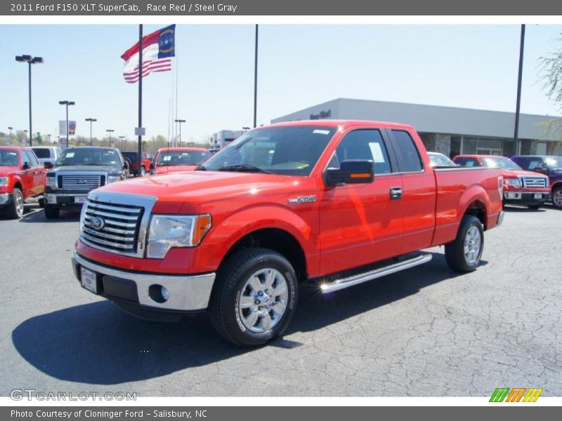 Race Red / Steel Gray 2011 Ford F150 XLT SuperCab