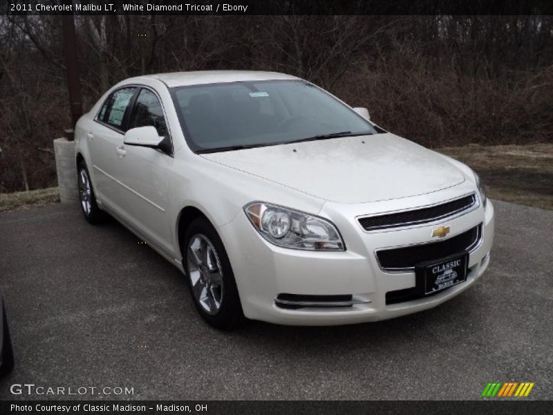 White Diamond Tricoat / Ebony 2011 Chevrolet Malibu LT
