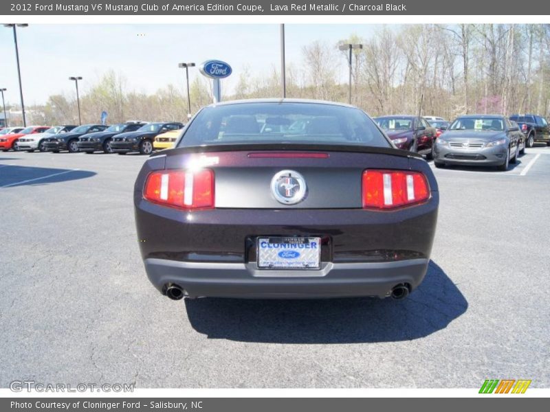 Lava Red Metallic / Charcoal Black 2012 Ford Mustang V6 Mustang Club of America Edition Coupe