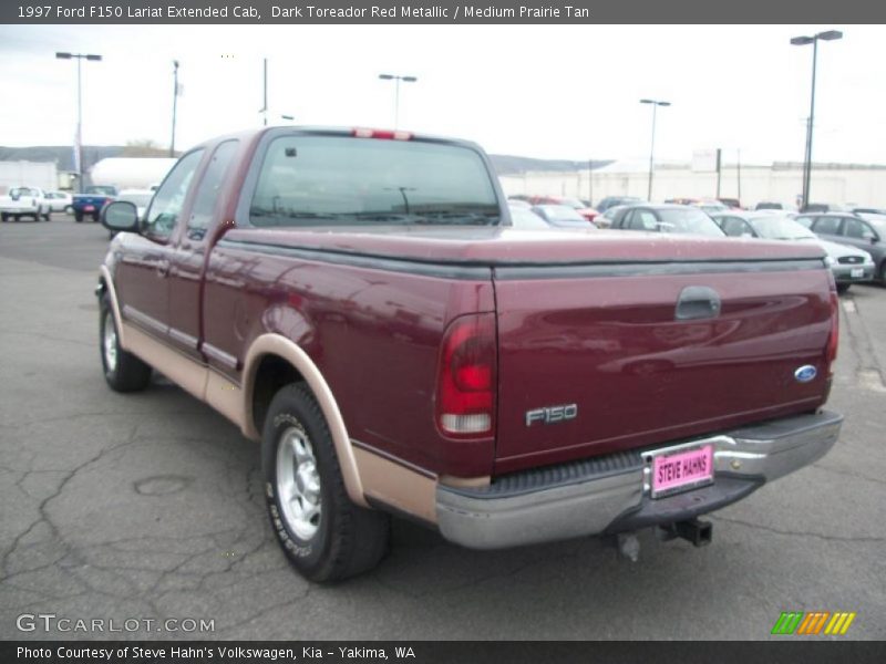 Dark Toreador Red Metallic / Medium Prairie Tan 1997 Ford F150 Lariat Extended Cab