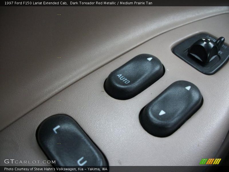 Dark Toreador Red Metallic / Medium Prairie Tan 1997 Ford F150 Lariat Extended Cab