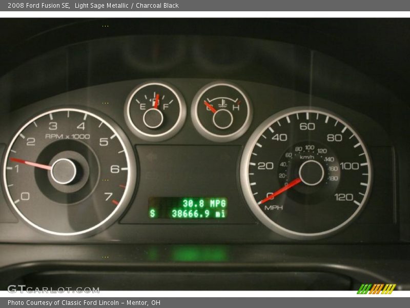 Light Sage Metallic / Charcoal Black 2008 Ford Fusion SE