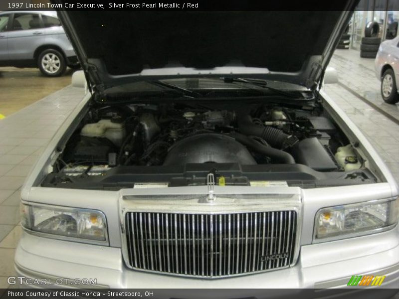 Silver Frost Pearl Metallic / Red 1997 Lincoln Town Car Executive