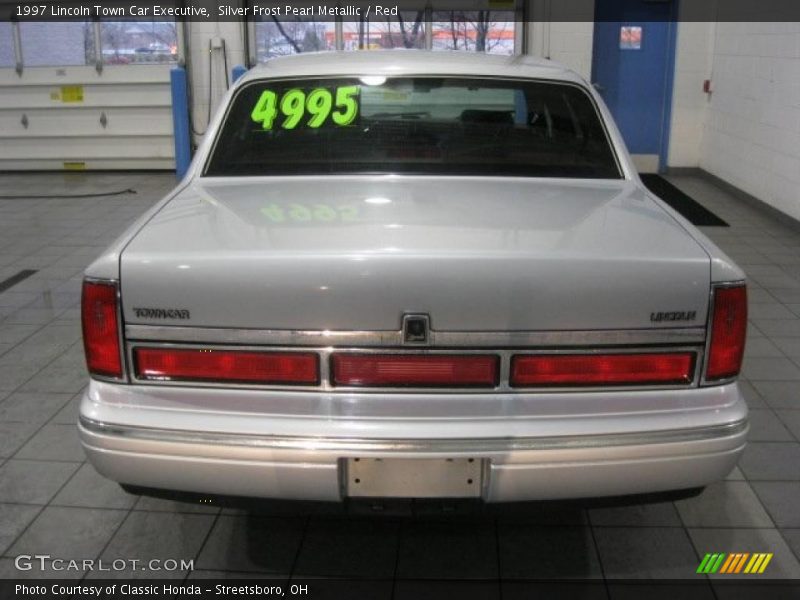 Silver Frost Pearl Metallic / Red 1997 Lincoln Town Car Executive