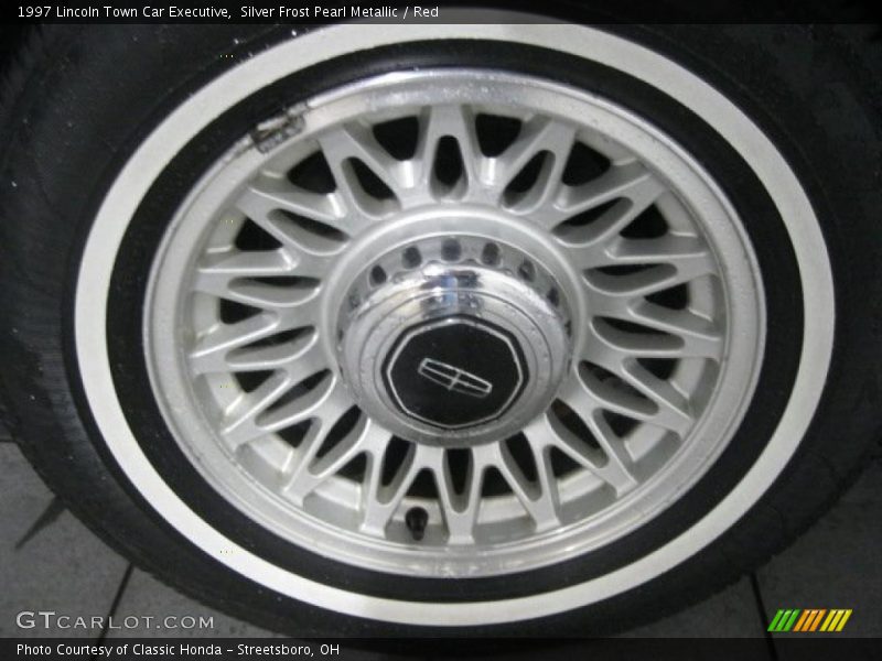 Silver Frost Pearl Metallic / Red 1997 Lincoln Town Car Executive