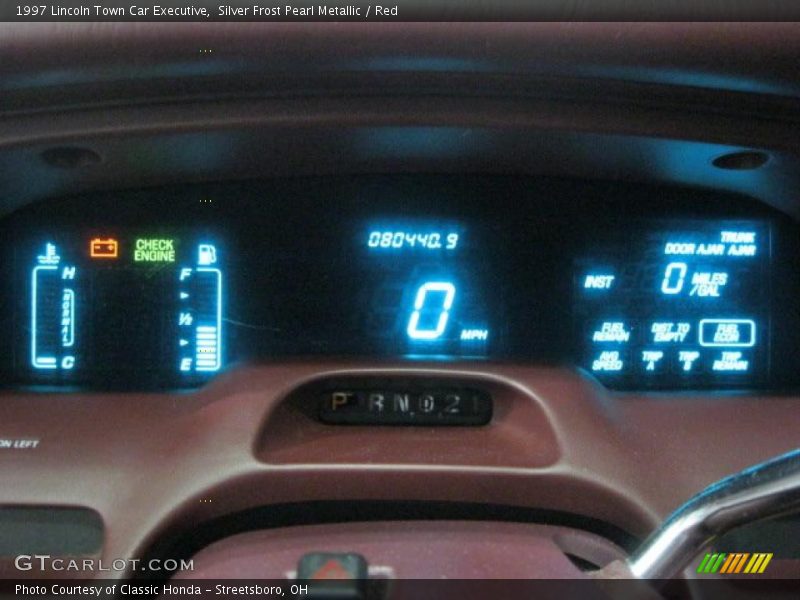 Silver Frost Pearl Metallic / Red 1997 Lincoln Town Car Executive