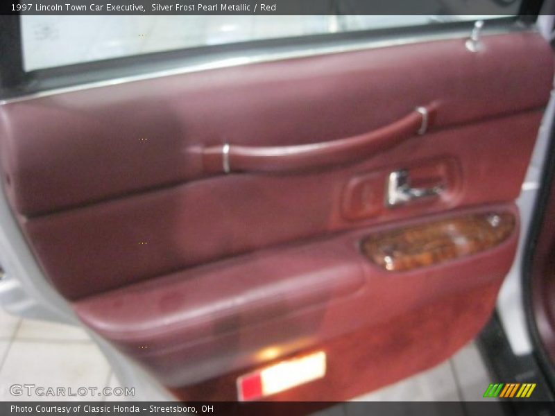 Silver Frost Pearl Metallic / Red 1997 Lincoln Town Car Executive