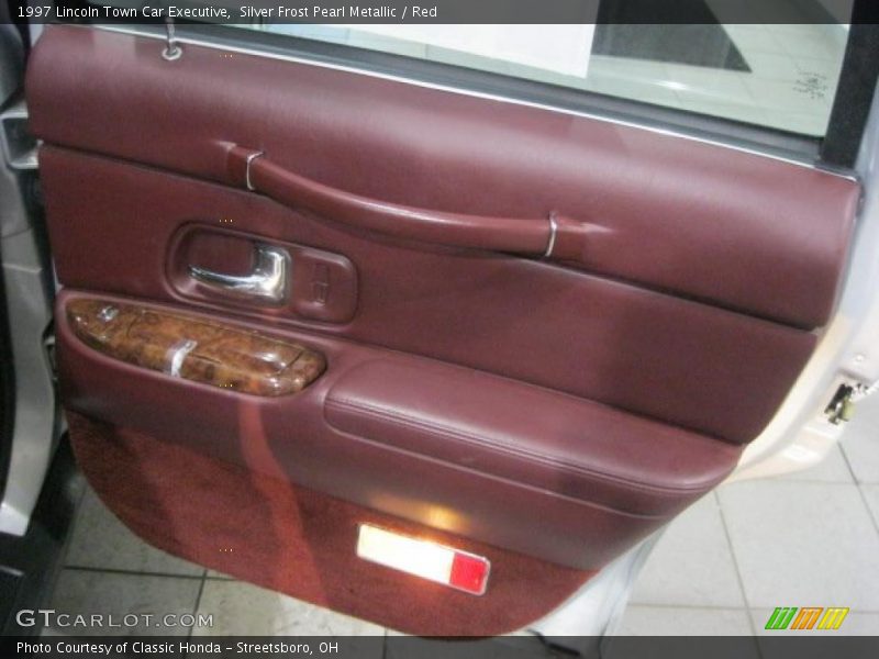 Silver Frost Pearl Metallic / Red 1997 Lincoln Town Car Executive