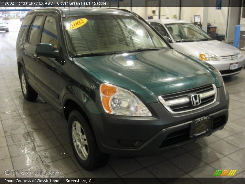 Clover Green Pearl / Saddle 2002 Honda CR-V EX 4WD