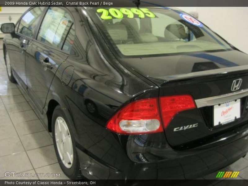 Crystal Black Pearl / Beige 2009 Honda Civic Hybrid Sedan