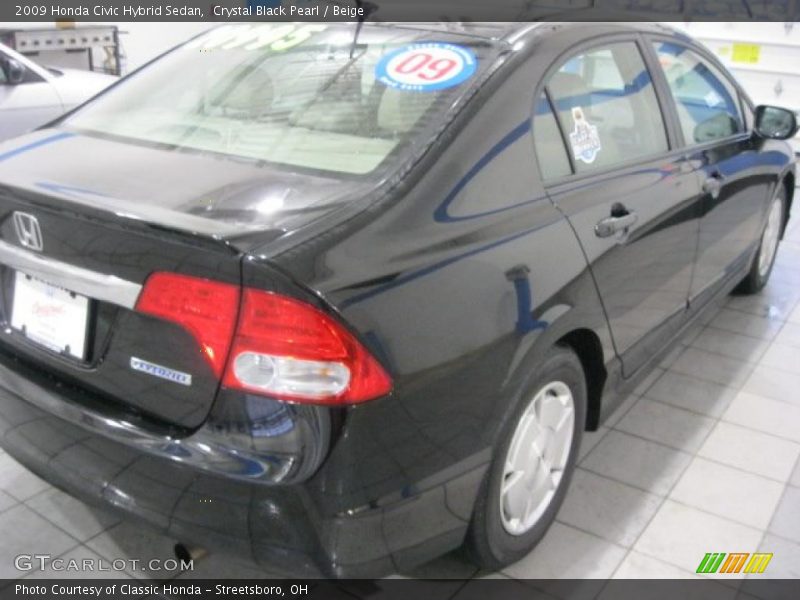 Crystal Black Pearl / Beige 2009 Honda Civic Hybrid Sedan