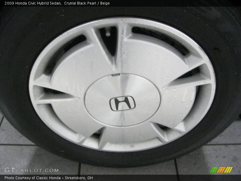 Crystal Black Pearl / Beige 2009 Honda Civic Hybrid Sedan