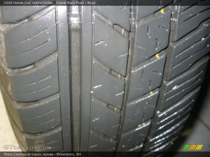 Crystal Black Pearl / Beige 2009 Honda Civic Hybrid Sedan