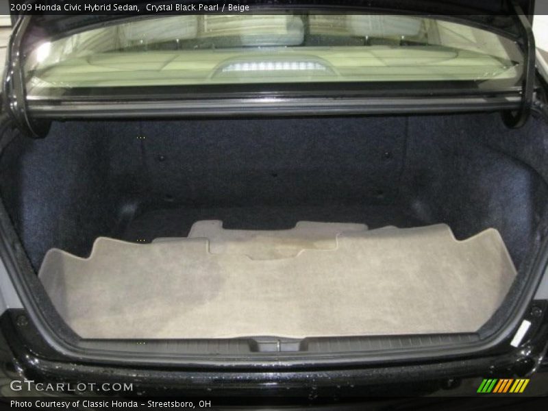 Crystal Black Pearl / Beige 2009 Honda Civic Hybrid Sedan