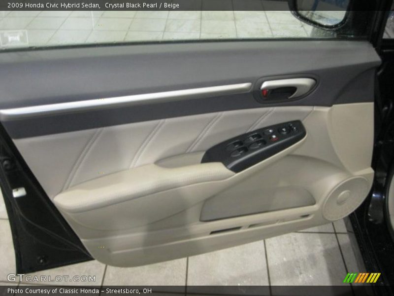Crystal Black Pearl / Beige 2009 Honda Civic Hybrid Sedan