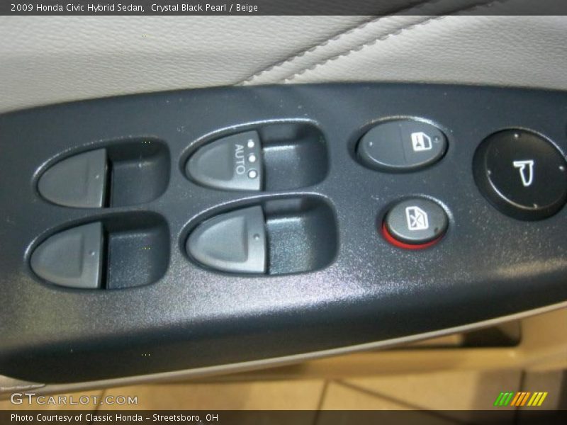 Crystal Black Pearl / Beige 2009 Honda Civic Hybrid Sedan