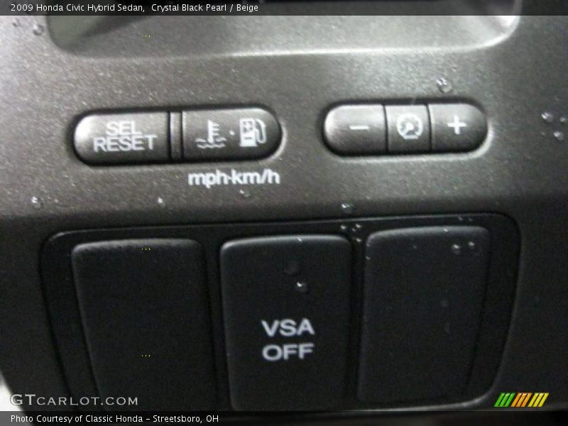 Crystal Black Pearl / Beige 2009 Honda Civic Hybrid Sedan