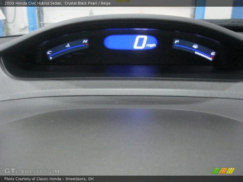 Crystal Black Pearl / Beige 2009 Honda Civic Hybrid Sedan