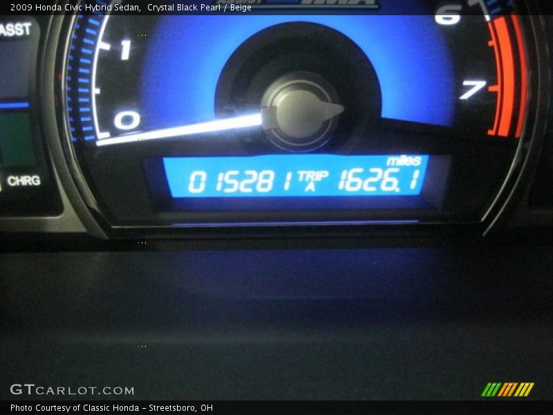 Crystal Black Pearl / Beige 2009 Honda Civic Hybrid Sedan