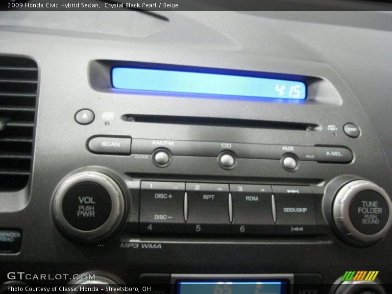 Crystal Black Pearl / Beige 2009 Honda Civic Hybrid Sedan