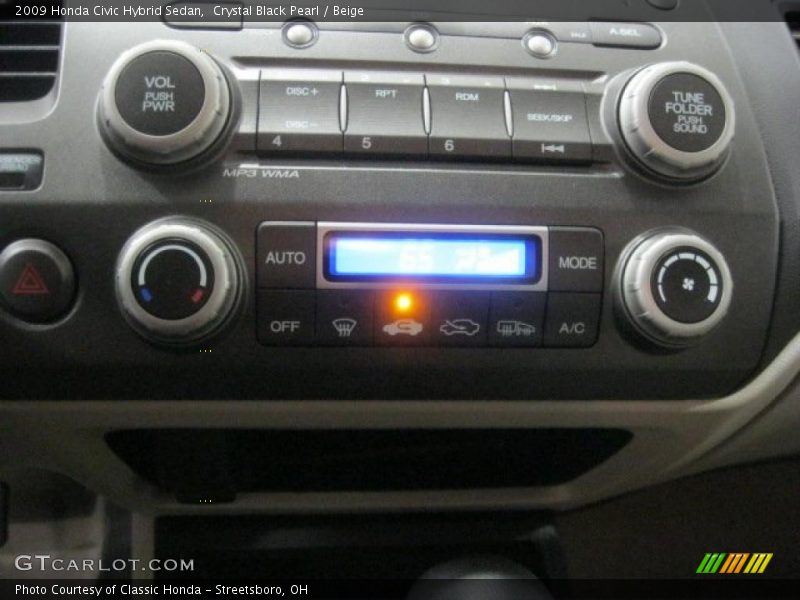 Crystal Black Pearl / Beige 2009 Honda Civic Hybrid Sedan