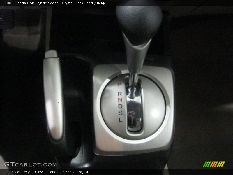 Crystal Black Pearl / Beige 2009 Honda Civic Hybrid Sedan