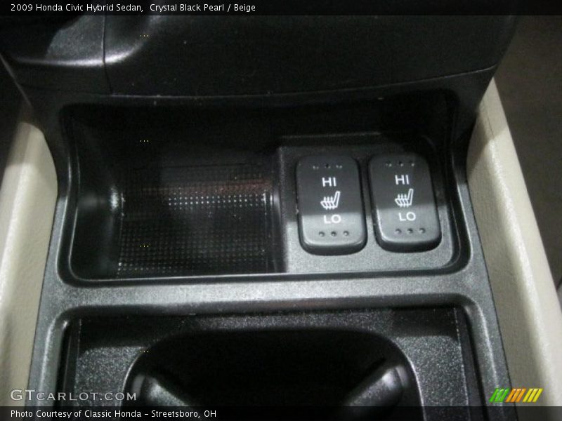 Crystal Black Pearl / Beige 2009 Honda Civic Hybrid Sedan