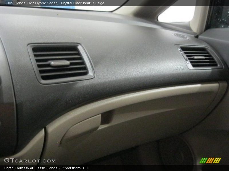 Crystal Black Pearl / Beige 2009 Honda Civic Hybrid Sedan