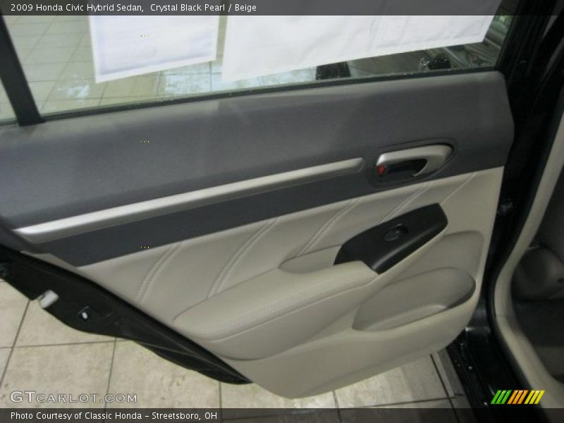 Crystal Black Pearl / Beige 2009 Honda Civic Hybrid Sedan