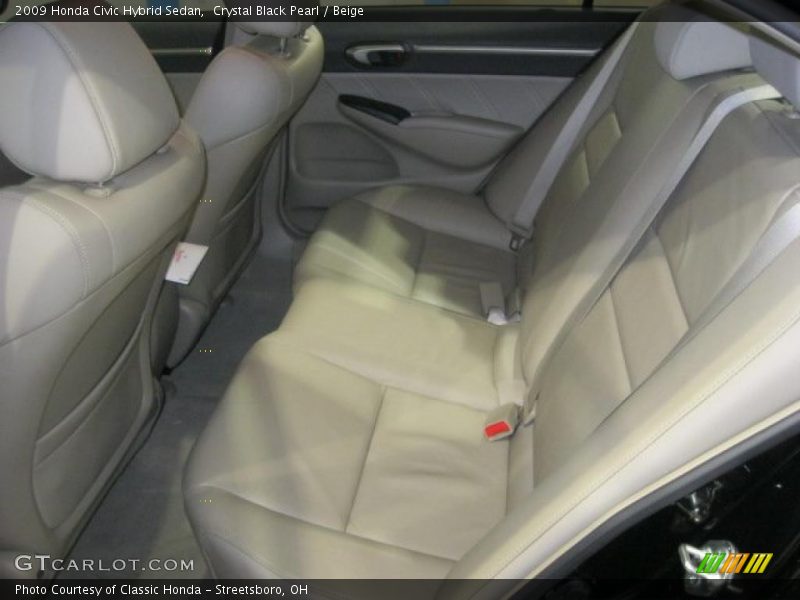 Crystal Black Pearl / Beige 2009 Honda Civic Hybrid Sedan