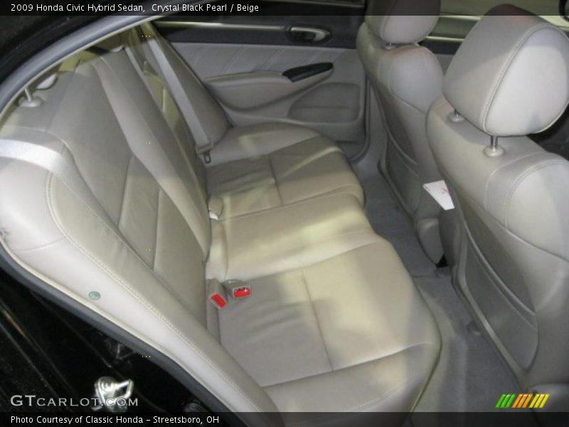 Crystal Black Pearl / Beige 2009 Honda Civic Hybrid Sedan