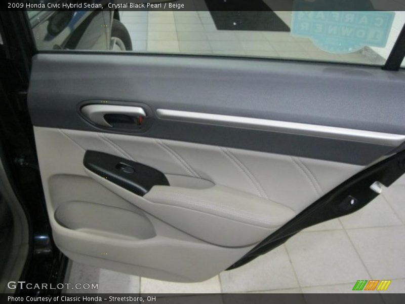 Crystal Black Pearl / Beige 2009 Honda Civic Hybrid Sedan