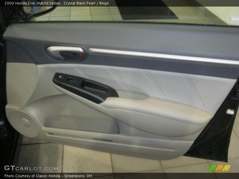 Crystal Black Pearl / Beige 2009 Honda Civic Hybrid Sedan