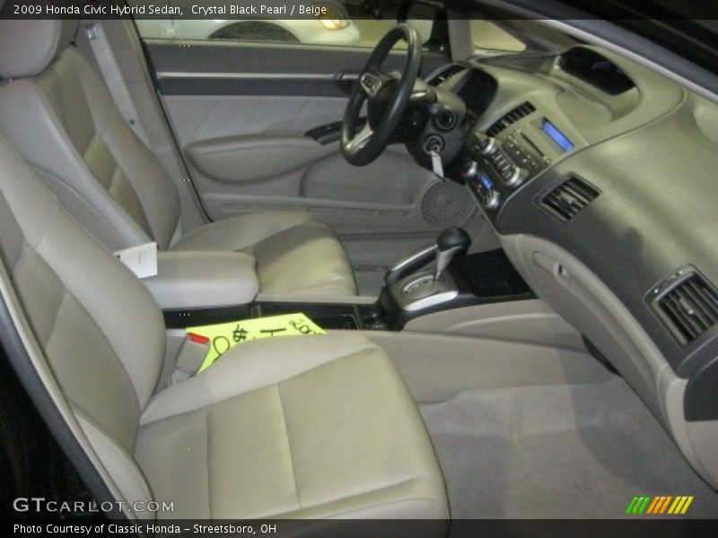 Crystal Black Pearl / Beige 2009 Honda Civic Hybrid Sedan