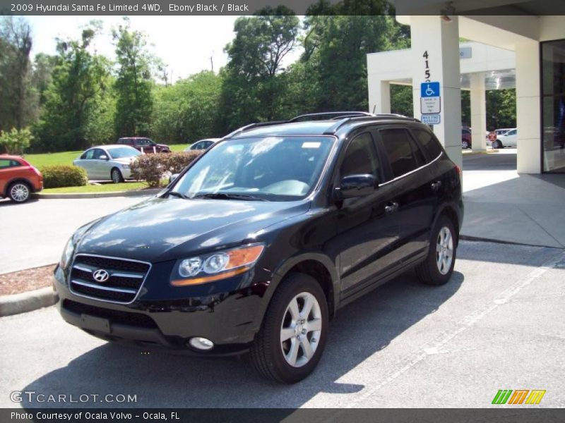 Ebony Black / Black 2009 Hyundai Santa Fe Limited 4WD