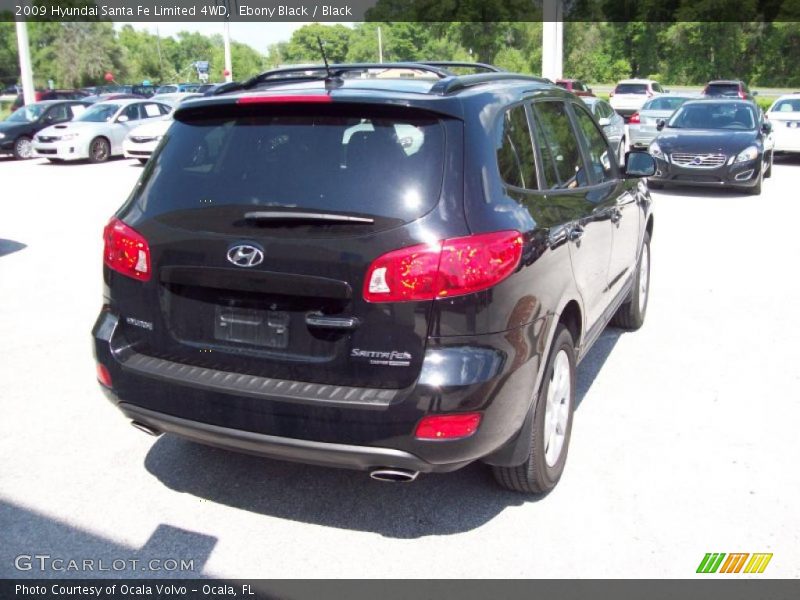 Ebony Black / Black 2009 Hyundai Santa Fe Limited 4WD