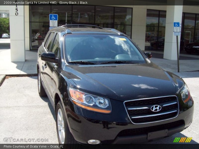 Ebony Black / Black 2009 Hyundai Santa Fe Limited 4WD