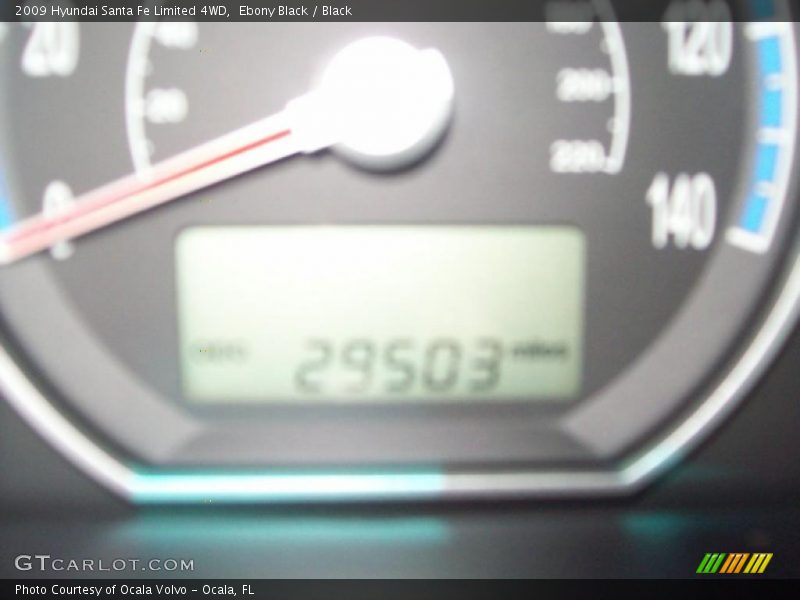 Ebony Black / Black 2009 Hyundai Santa Fe Limited 4WD