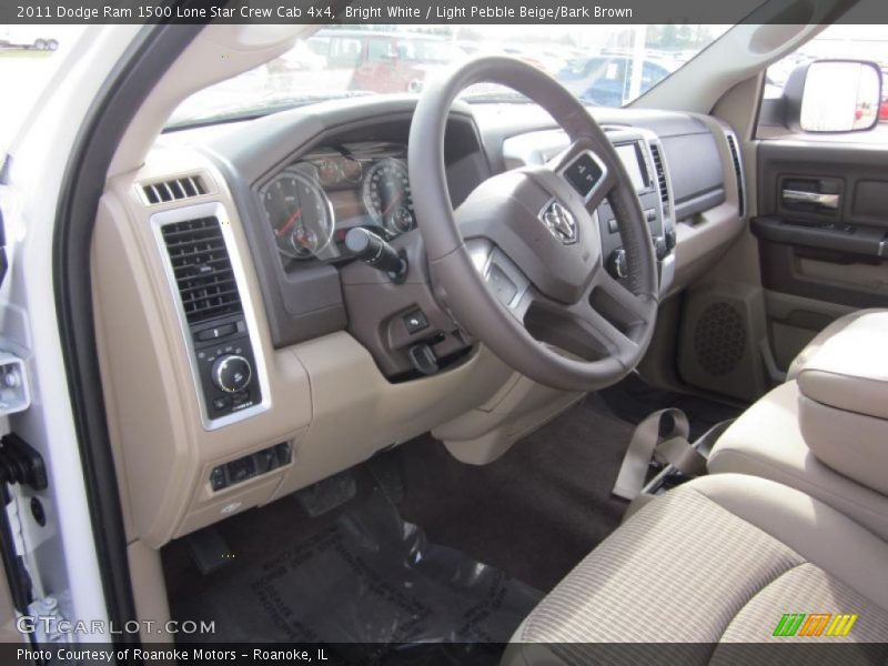 Bright White / Light Pebble Beige/Bark Brown 2011 Dodge Ram 1500 Lone Star Crew Cab 4x4