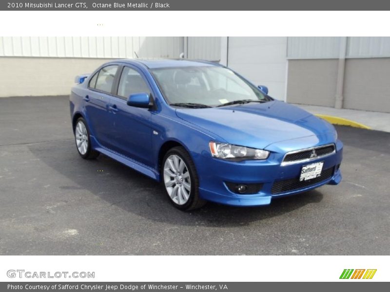 Octane Blue Metallic / Black 2010 Mitsubishi Lancer GTS