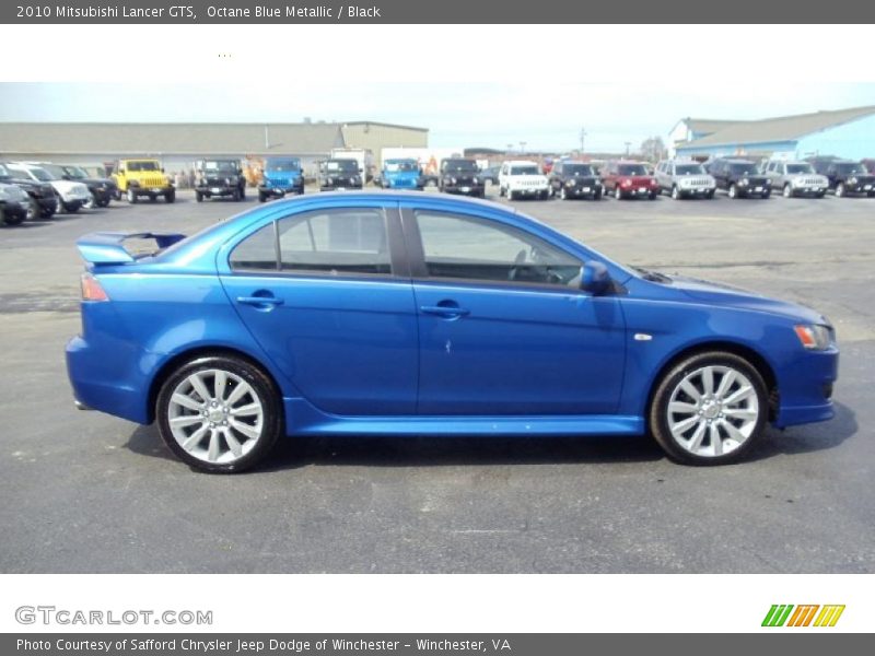 Octane Blue Metallic / Black 2010 Mitsubishi Lancer GTS