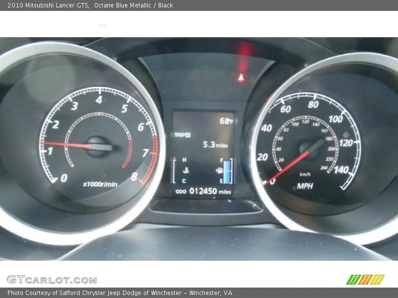 Octane Blue Metallic / Black 2010 Mitsubishi Lancer GTS