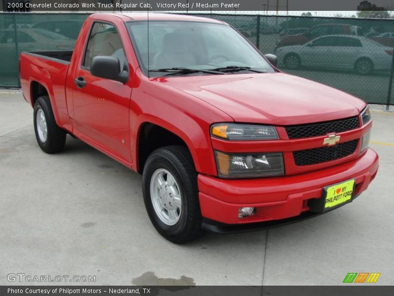 Victory Red / Medium Pewter 2008 Chevrolet Colorado Work Truck Regular Cab