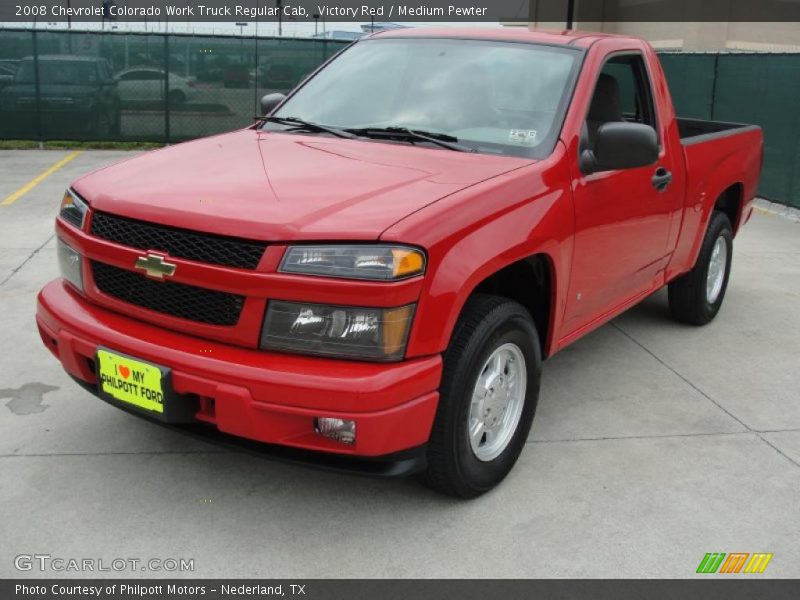 Victory Red / Medium Pewter 2008 Chevrolet Colorado Work Truck Regular Cab
