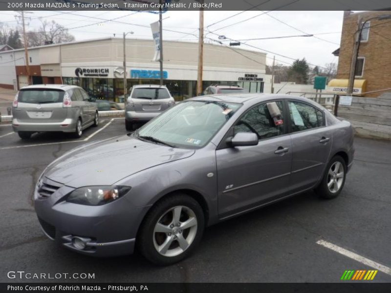 Titanium Gray Metallic / Black/Red 2006 Mazda MAZDA3 s Touring Sedan