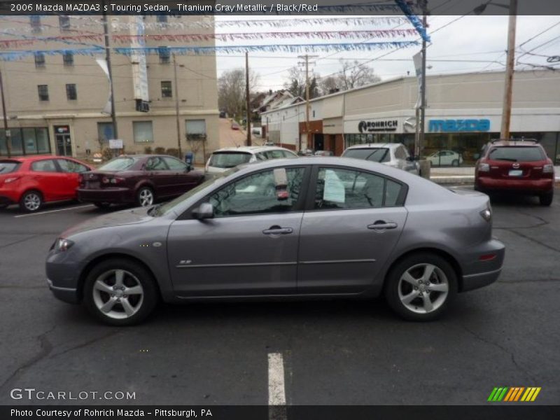 Titanium Gray Metallic / Black/Red 2006 Mazda MAZDA3 s Touring Sedan